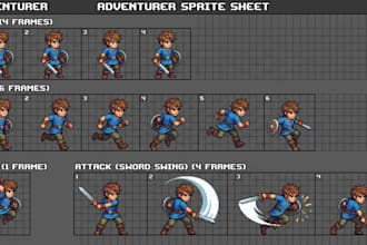 pixel art character animation and sprite sheets in aseprite or any source file