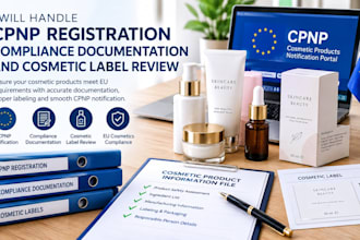 handle cpnp registration, cpnp compliance documentation, cosmetic label review