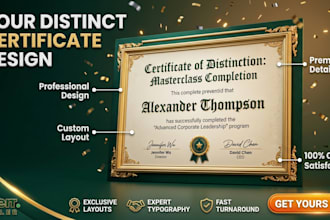 design professional custom certificates for online courses and webinars