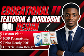 design educational textbook, workbook, curriculum and lesson plan layout