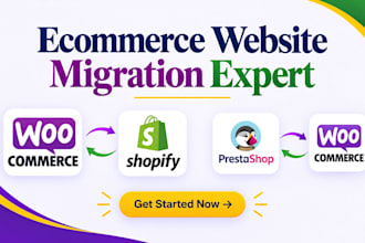 migrate woocmemerce to shopify or prestashop website migration to woocommerce