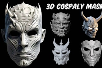 sculpt custom 3d mask model wearable cosplay halloween mask stl for 3d printing