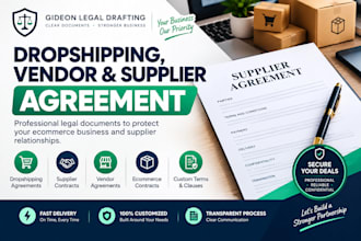 draft a dropshipping, vendor or supplier agreement