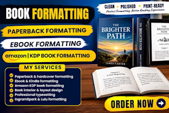 book formatting paperback formatting ebook formatting amazon KDP book formatting