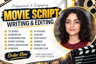 write screenplay movie script editor high retention youtube video script
