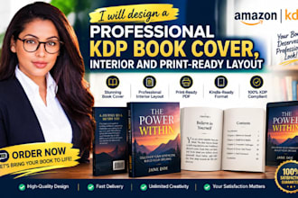 design a professional KDP book cover, interior and print ready layout