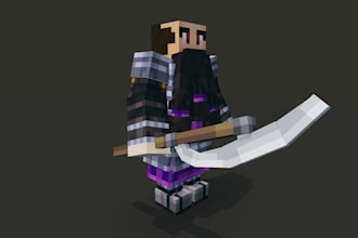 create custom minecraft 3d model, animation, textures in blockbench