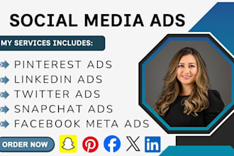 setup facebook meta ads snapchat ads pinterest ads linkedin ads twitter ads