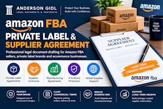 draft an amazon fba private label supplier agreement