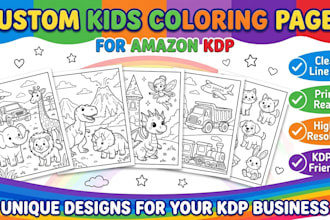 draw custom kids coloring book pages for KDP