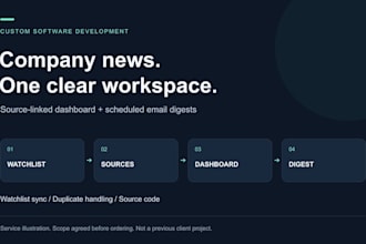 build a company news monitoring dashboard with email digests