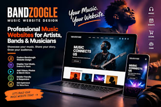 design bandzoogle website, bandzoogle store music, music website, merch store