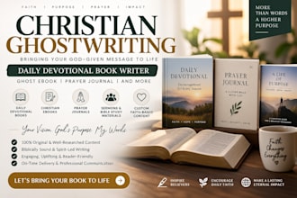 christian ghostwriting, daily devotional book writer, ghostebook prayer journal