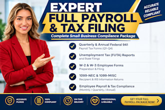 manage full quarterly and annual small business payroll tax filing