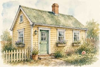 a watercolor house illustration