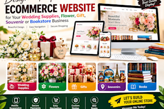 design wedding supplies flower gift souvenir shop bookstore ecommerce website