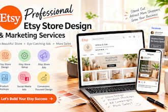 do etsy store design social media ads etsy store setup etsy store ads, mockups