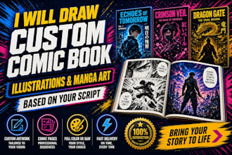 draw comic book, comic illustration, comic pages, graphic novel and comic art