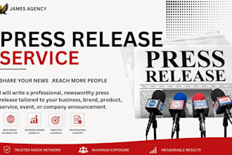 write aprofessional press release with PR distribution media publication article