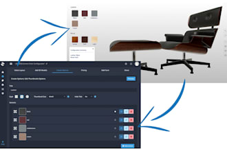 develop 3d product configuration for business website
