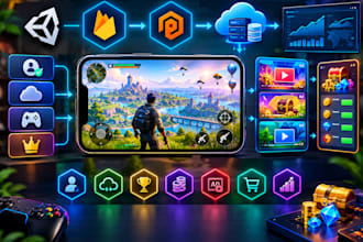 develop game backend with firebase playfab, ads monetization and in app purchase