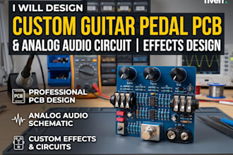 design custom guitar pedal pcb, analog audio circuit and effects