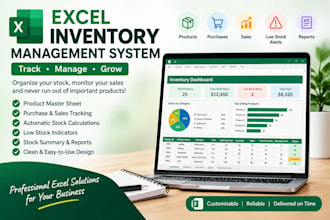 create excel inventory management system, stock tracker and dashboard