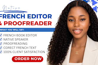 thoroughly proofread and edit french novel and fix grammar spelling punctuation