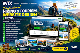 hiking tour travel guide booking tourism resort campground trekking wix website