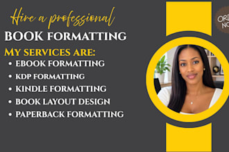 do book formatting for kindle ebook and paperback publishing