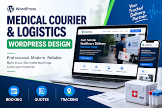 design a medical courier and logistics wordpress website