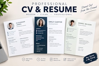 create a professional and modern CV resume