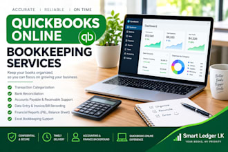 do quickbooks online bookkeeping, bank reconciliation and data entry