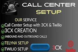 setup full 3cx with sip trunk did number call center for inbound and outbound