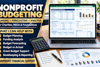 handle nonprofit budgeting, budget forecast, funding analysis for charity teams