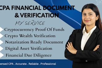 prepare CPA letter, proof of funds, income verification, mortgage, notarization