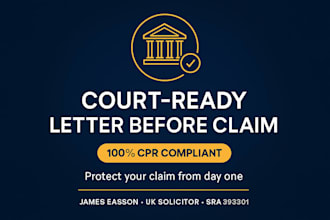write a cpr compliant UK letter before claim for court