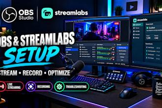 setup obs studio or streamlabs for live streaming and record