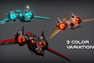 create a game ready 3d spaceship and space craft model for unreal engine