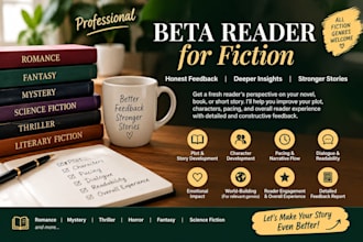 beta read and review your fiction manuscript memoir romance beta reader thriller