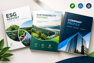 design esg report, sustainability report and professional company profile