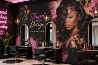 custom mural wallpaper peel and stick for personalized beauty salon, wall murals