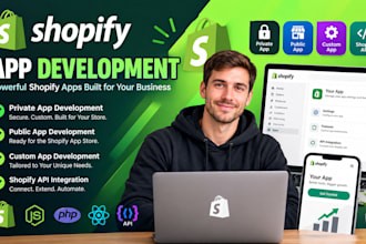 develop shopify private app, shopify public app, shopify custom app, shopify api