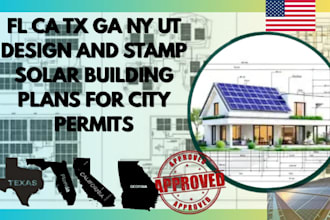 fl ca tx ga ny ut design and stamp solar building plans for city permits