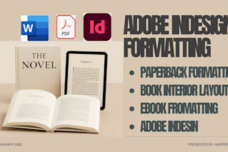 format book interior layout indesign paperback ebook for kdp print or upload