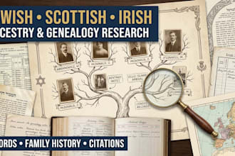 do jewish, scottish and ireland ancestry genealogy  family history research