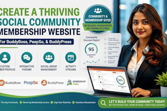 social community membership website with buddyboss, peeppos, and buddypess
