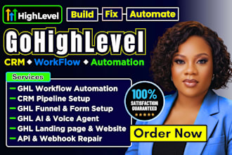 build and fix gohighlevel workflow, gohighlevel CRM automation, ghl sales funnel