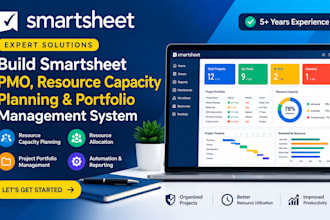 build smartsheet pmo, resource capacity planning and portfolio management system