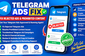 fix rejected telegram ads, fix bot channel, fix telegram ads prohibited content